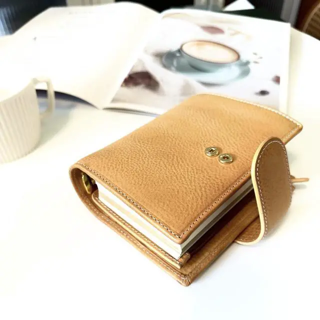 Alt view image 7 of 7 - A7 Organizer Minerva Box Genuine Leather Journal Notebook,Stalogy Rings Planner Pocket size Notebook with 25MM Binder Mini Agenda Diary (Original color)