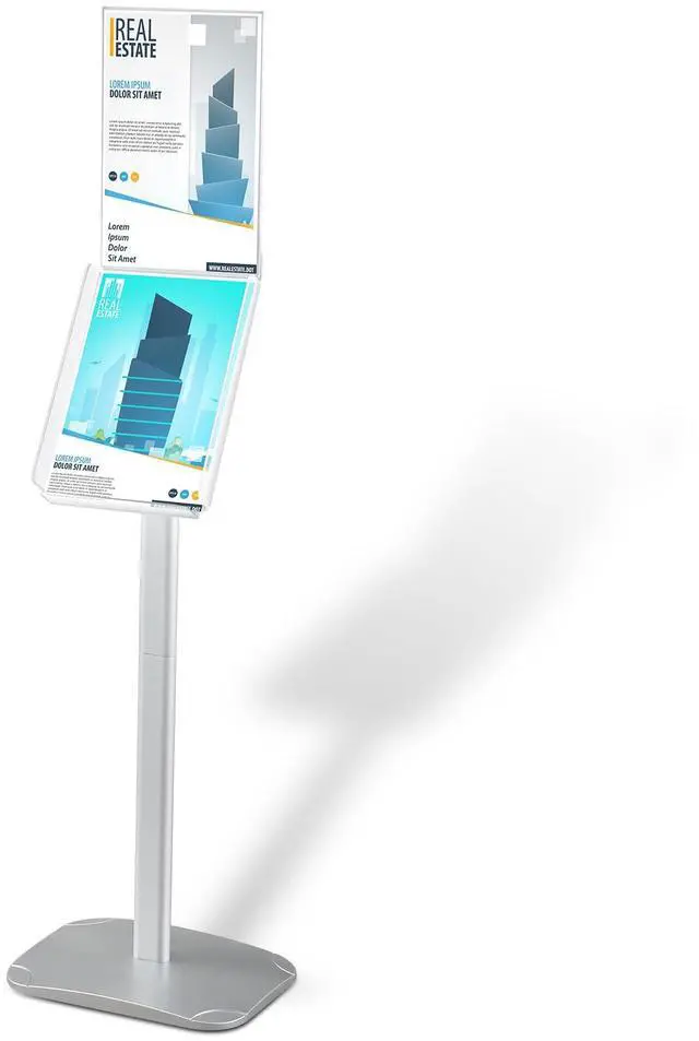 Main image of Acrylic Advertising Brochure Sign Holder Stand Displays 8.5x11 Inch for Menu Flyer Paper Document Brochure Area Landscape Free Standing Literature Business Outdoor