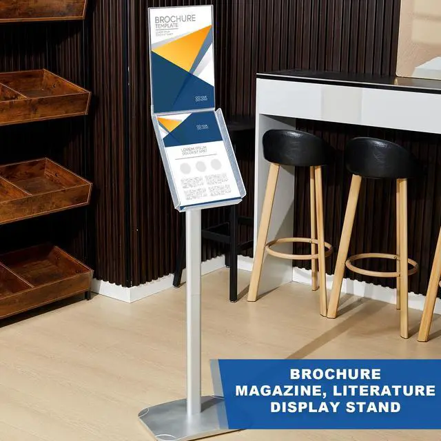 Alt view image 6 of 6 - Acrylic Advertising Brochure Sign Holder Stand Displays 8.5x11 Inch for Menu Flyer Paper Document Brochure Area Landscape Free Standing Literature Business Outdoor