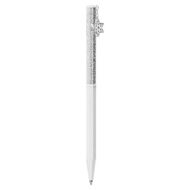Alt view image 2 of 4 - Swarovksi Crystalline ballpoint pen, Octagon shape, Snowflake, White, White lacquered