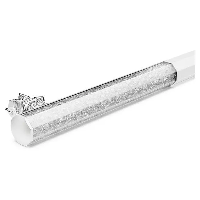Alt view image 4 of 4 - Swarovksi Crystalline ballpoint pen, Octagon shape, Snowflake, White, White lacquered