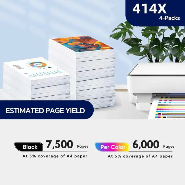 Alt view image 2 of 5 - 414X Toner Cartridges High Yield (with Chip) Compatible With HP 414X 414A Toner For HP Color Laserjet Pro MFP M479fdw M479fdn M454dw M454dn M455dn M480f M479 Printer|4Pack(Black Cyan Yellow Magenta)