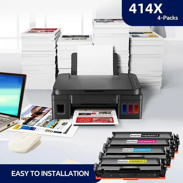 Alt view image 4 of 5 - 414X Toner Cartridges High Yield (with Chip) Compatible With HP 414X 414A Toner For HP Color Laserjet Pro MFP M479fdw M479fdn M454dw M454dn M455dn M480f M479 Printer|4Pack(Black Cyan Yellow Magenta)