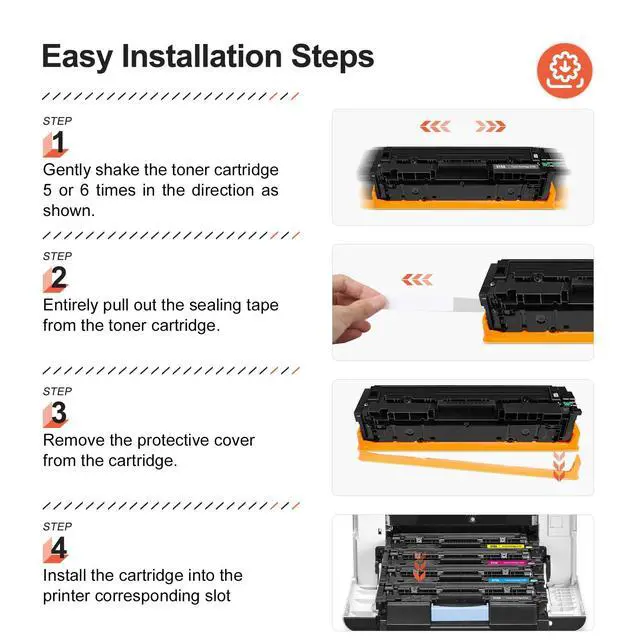 Alt view image 7 of 7 - 215A Toner Cartridge Compatible for HP 215A Toner Cartridge 4 Pack | W2310A W2311A W2312A W2313A Works with Color Pro MFP M183fw M182n M182nw M155nw M155a M182 M183 Series Printer, With Chip