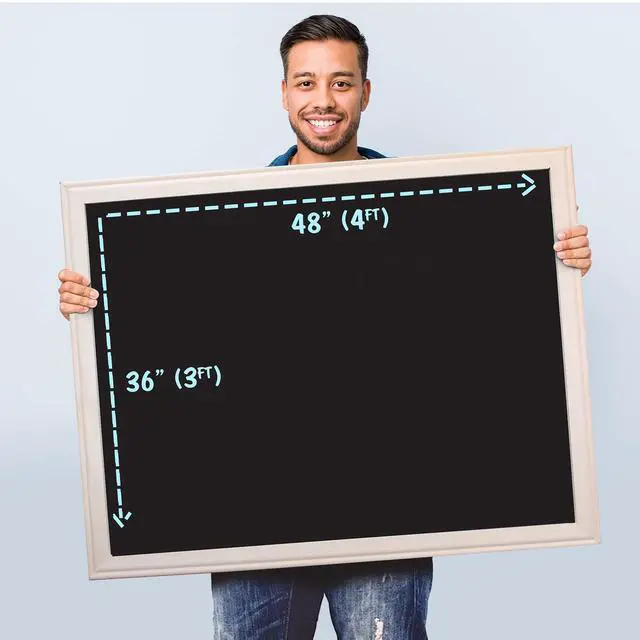 Alt view image 3 of 3 - Flipside 36 x 48 Wood Framed Black Chalkboard, 36"" x 48"""