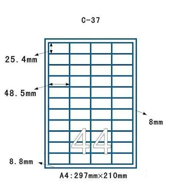 Alt view image 3 of 7 - FBA Label Shipping Mailing Stickers A4(500Sheets, 22000Labels) 44-up Labels 48.5 X 25.4 Mm on A4(1 X 1.9 Inches), White Self Adhesive Shipping Mailing Stickers for Laser/Inkjet Printer