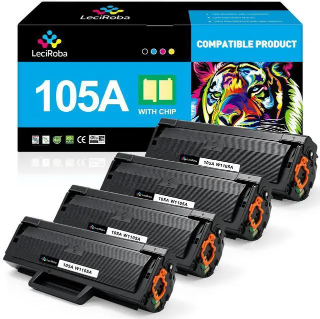 Main image of Compatible 105A W1105A Toner Cartridge for HP 105A W1105A Toner Cartridge for HP Laser MFP 107a 107w 135a 135w 137fnw Printer (3000 Pages, 4-Packs)