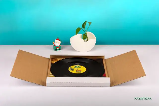 Alt view image 3 of 7 - 12.8x12.8x1 inch Shipping Boxes, Vinyl Record LP Mailer, 50-Pack | Cardboard Box for Album, Book Mailing, Packaging, Moving, Storage, with Fragile Stickers, Multi-Depth, White