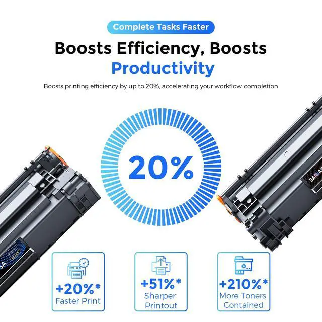 Alt view image 4 of 7 - 85A CE285A Toner Cartridge High Yield Pages Compatible Replacement for hp 85A CE285A Work with LASERJ Pro P1102w P1109w; LASERJ Pro MFP M1212nf M1217nfw