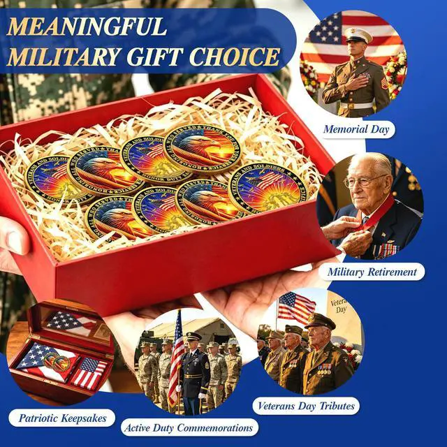 Alt view image 7 of 7 - Bulk 50 Pcs Military Challenge Coins - Thank You for Your Service Delicate Veterans Challenge Coin Military Appreciation Gifts for Men Women Veterans Army