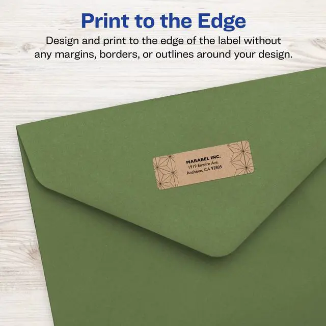 Alt view image 3 of 6 - ® Kraft Brown Rectangle Labels, Sure Feed® Technology, 0.5" x 1.75", 6,000 Kraft Brown Labels, Print-to-The-Edge, Laser/Inkjet Printable