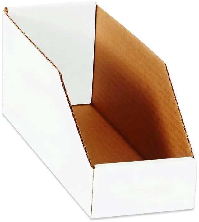 Main image of Storage Bins Medium 4"L x 15"W x 4 1/2"H 50-Pack - Corrugated Cardboard Box for Packing, Moving, and Storage