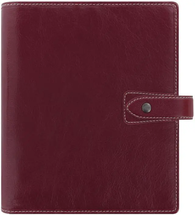 Main image of Malden Organizer, A5 Size, Burgundy - Tactile, Full-Grain Buffalo Leather, Six Rings, Cotton Cream Week-to-View Insert, Multilingual (C021703)
