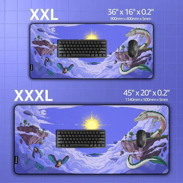 Alt view image 7 of 7 - Terraria Extended Gaming Mouse Pad | XXXL 45" x 20" | 5mm Thick, Waterproof Surface, Smooth Polyester Fabric, and Natural Rubber Base (Floating Island)