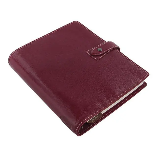 Alt view image 2 of 7 - Malden Organizer, A5 Size, Burgundy - Tactile, Full-Grain Buffalo Leather, Six Rings, Cotton Cream Week-to-View Insert, Multilingual (C021703)