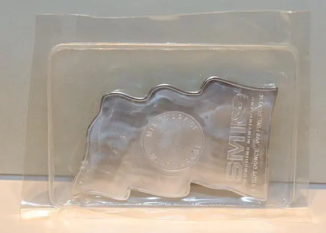 Alt view image 2 of 2 - 1 oz Old Glory American Flag by SMI 1 oz.999 Silver Bullion Security Art Bar