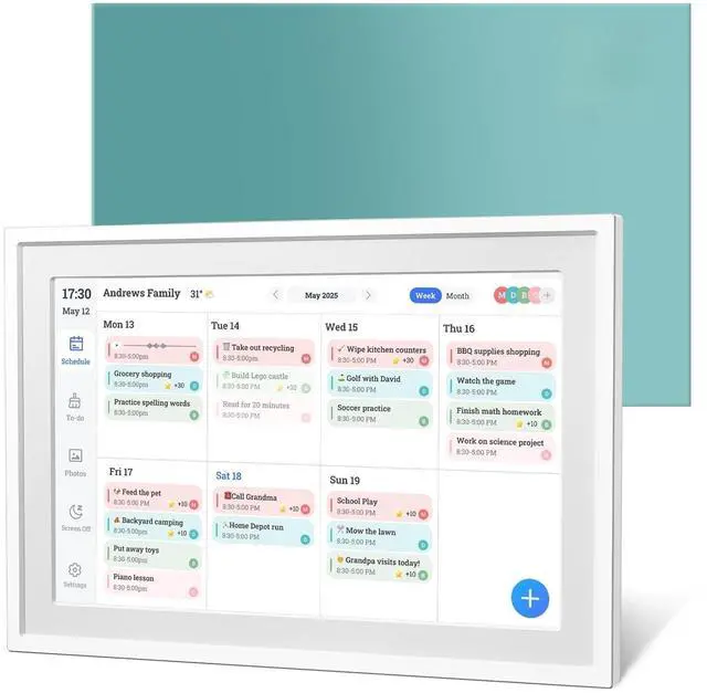Main image of Digital Calendar 10.1IN Electronic Smart Calendars and Chore Chart with Interactive Touch Screen Sync with Phone by App for Family Planner Wall & Desk Mountable Great Gift for Organizing 2026 (White)