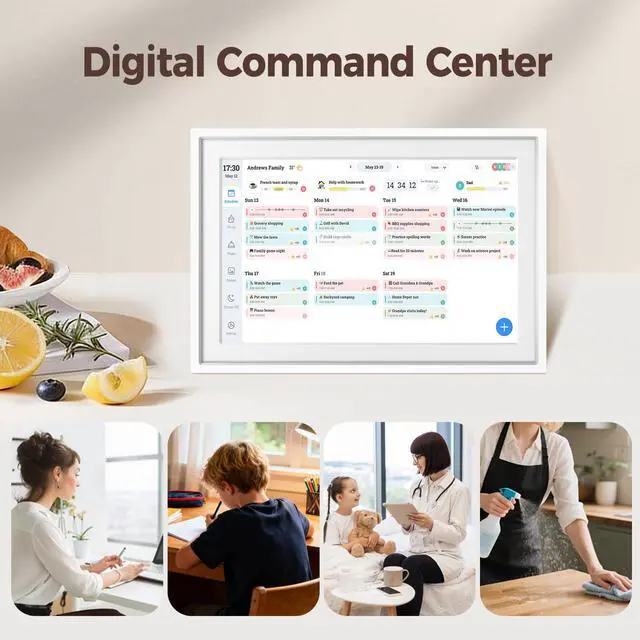Alt view image 2 of 7 - Digital Calendar 10.1IN Electronic Smart Calendars and Chore Chart with Interactive Touch Screen Sync with Phone by App for Family Planner Wall & Desk Mountable Great Gift for Organizing 2026 (White)