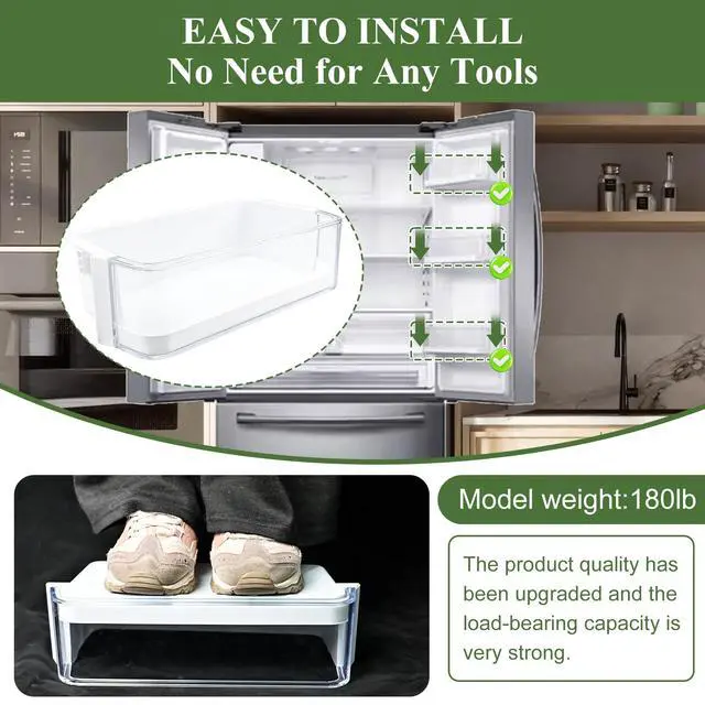 Alt view image 6 of 6 - DA97-14314A Door Bin Compatible with Samsung Refrigerator (Right) Door Shelf, Part Number: RF23HCEDBBC, RF23HCEDBSG, RF23HCEDBSR, RF23HCEDBWW, RF23HCEDTSR etc