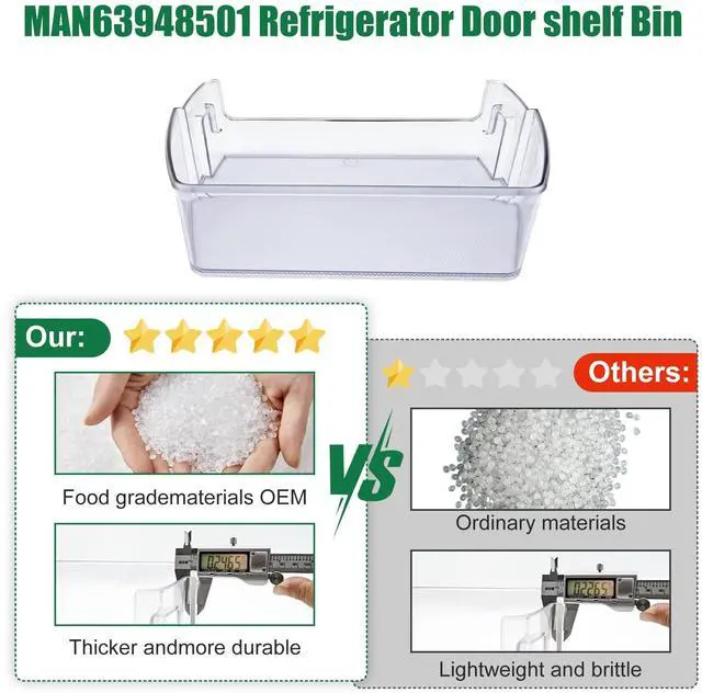 Alt view image 4 of 7 - MAN63948501 Refrigerator Door Bin, Bin Basket Shelf | Compatible with Refrigerator LFCS27596S/00, LFCS28768S/00, LFXC22526D/00, Replace MAN63948506 4995815 PS16763606 FIX16763606