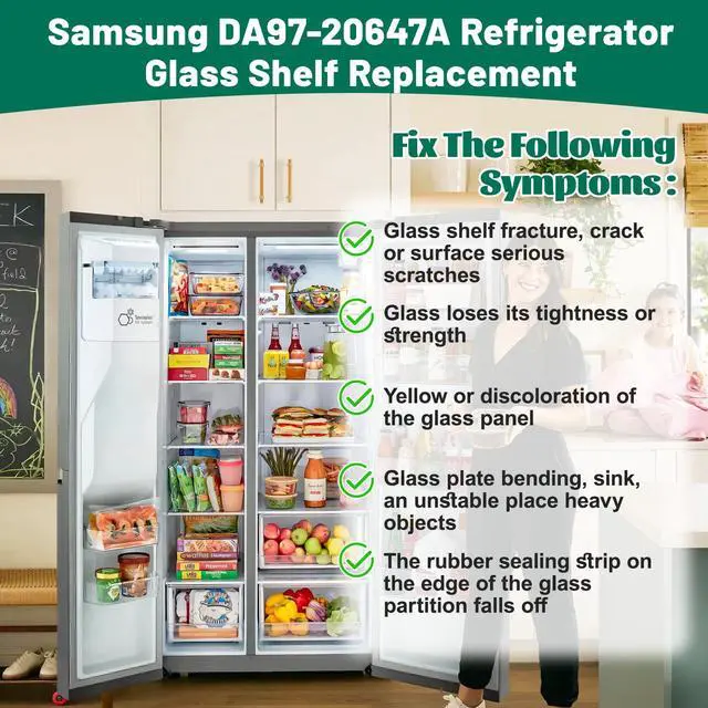 Alt view image 5 of 7 - Upgraded ACQ30341209 Refrigerator Glass Shelf Compatible with LG Refrigerator Shelf Replacement Freezer Drawer Cover, Replaces AP7177420 PS16661522 Fridge Assembly Tray