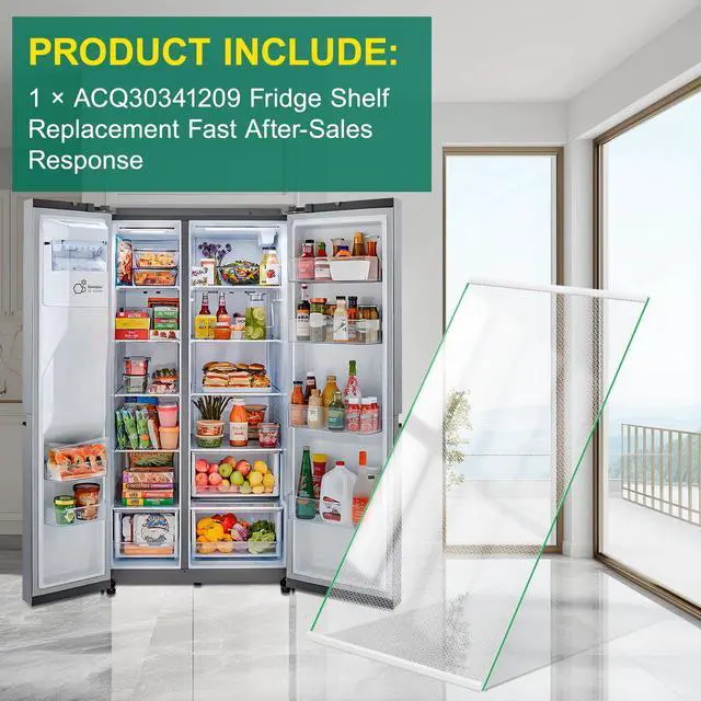 Alt view image 7 of 7 - Upgraded ACQ30341209 Refrigerator Glass Shelf Compatible with LG Refrigerator Shelf Replacement Freezer Drawer Cover, Replaces AP7177420 PS16661522 Fridge Assembly Tray