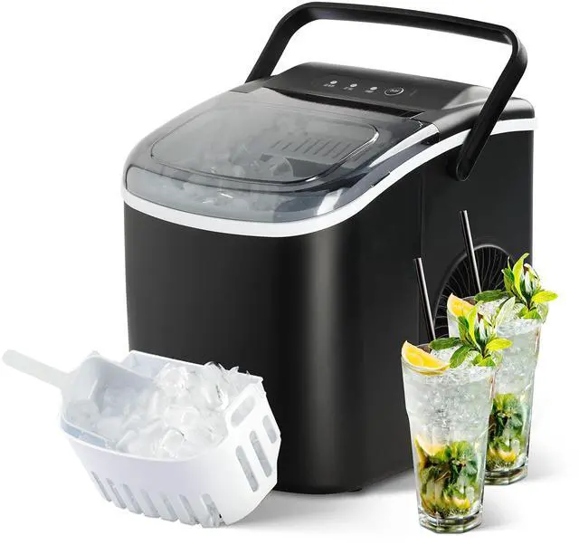 Main image of Portable Ice Maker for Countertop, 9 Ice Cubes Ready in 6 Mins, 26lbs Ice/24Hrs, with Self-Cleaning Feature, Ice Spoon and Basket, for Home Kitchen Office Camper RV, Black