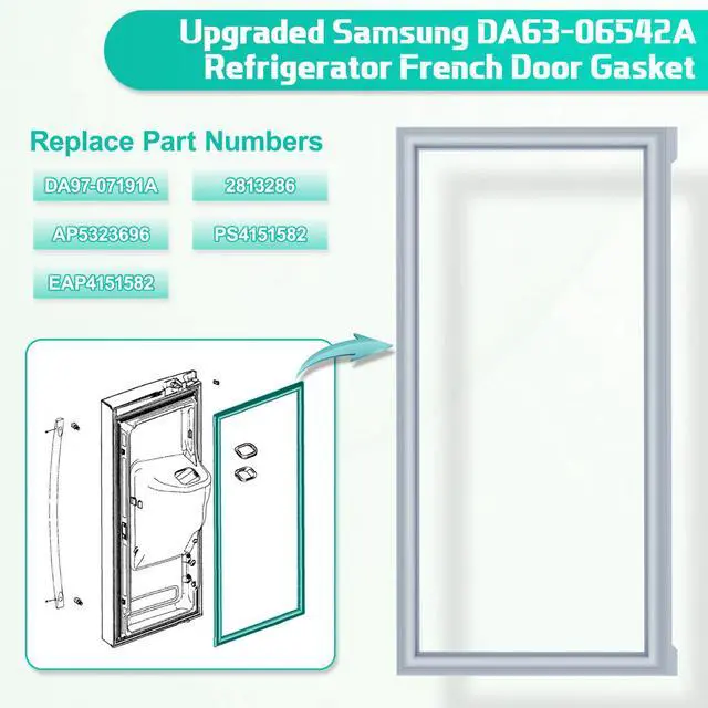 Alt view image 2 of 7 - Upgeaded DA63-06542A Refrigerator Door Gasket Replacement for Samsung Refrigerator French Door Seal, 39.57"x16.93" Refrigerator Seal Replace Part DA97-07191A, 2813286, AP5323696 Fridge Door Gasket