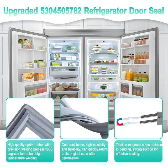 Alt view image 5 of 7 - 2 Pack Upgraded 5304505782 freezer door gasket Replacement Compatible with Frigidaire Refrigerator Door Gasket Seal, 65" x 31" Freezer Door Seal for Electrolux FPRU19F8RFC, FPUH19D7LF1, FPRH19D7LF1