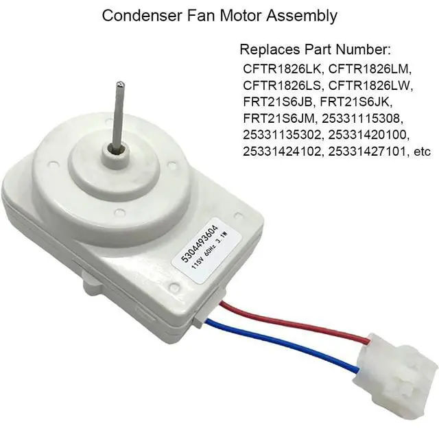 Alt view image 2 of 7 - 5303918774 Refrigerator Condenser Fan Motor Assembly Compatible with Frigidaire Kenmore Crosley, Replaces 240334001 240397101 240525401 241681101