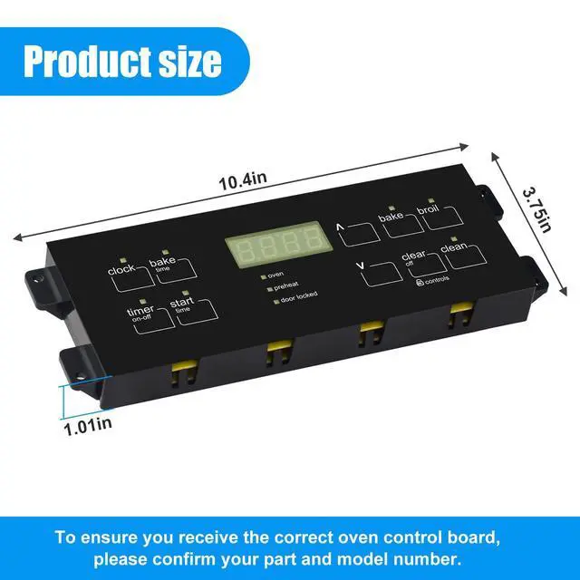 Alt view image 2 of 7 - 5304509493 Oven Control Board Replacement for Frigidaire, Electrolux, Kenmore Ovens Clock/Timer Control Board with Covering Panel Replaces 316557115