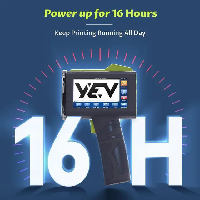 Alt view image 3 of 6 - Handheld Inkiet Printer V127 Newly Enhanced 16-Hour Continuous Printing 5 Wheel Support for Printing Batch Numbers, Logos, Serial Numbers, Barcodes, and QR Codes on Diverse Materials (Green)