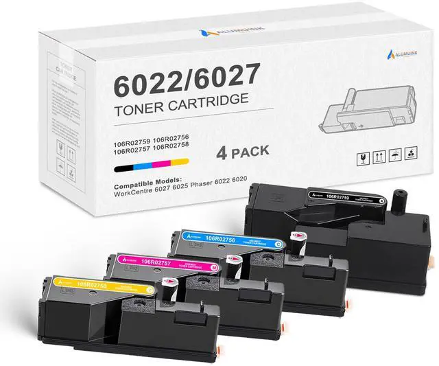 Main image of WorkCentre 6027 Phaser 6022 Toner Cartridge 4 Pack High Yield Set | 106R02759 106R02756 106R02757 106R02758 Replacement for Xerox WorkCentre 6025 Phaser 6020 Printer (Black/Cyan/Magenta/Yellow)