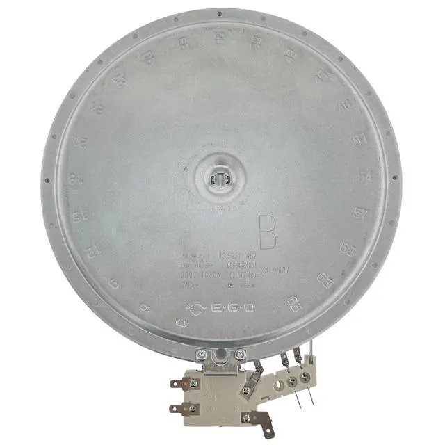 Alt view image 3 of 5 - Range Cooktop 8"/5" Dual Radiant Surface Element Burner 2000/1000W OEM Replacement Parts, Compatible with LG MEE64284801, Samsung DG47-00075A, Viking 031376-000, Whirlpool KitchenAid WP8285938