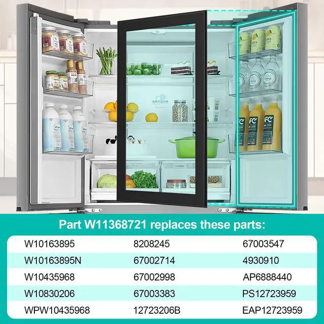 Alt view image 2 of 7 - Upgraded W11368721 Refrigerator Door Gasket Replacement for Whirlpool Refrigerator, 39.9" x 16.93" Fridge Door Gasket Seal Fit for Part WRF535SWHW08, 596.73503200, WRF540CWHV02, JFC2089HEP