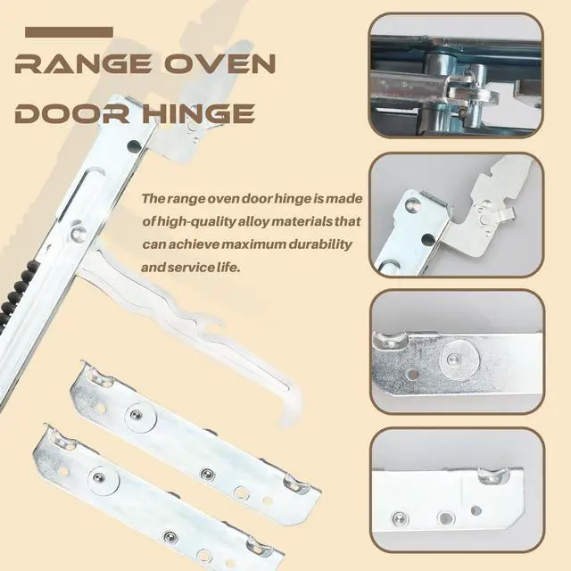 Alt view image 2 of 7 - 318024747 2PCS Upgraded Oven Door Hinge & 318328010 2PCS Range Door Hinge Compatible with Frigidaire, Kenmore and Sears Ovens and Ranges, Replace# 318024747 318328010