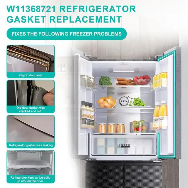 Alt view image 6 of 7 - Upgraded W11368721 Refrigerator Door Gasket Replacement for Whirlpool Refrigerator, 39.9" x 16.93" Fridge Door Gasket Seal Fit for Part WRF535SWHW08, 596.73503200, WRF540CWHV02, JFC2089HEP