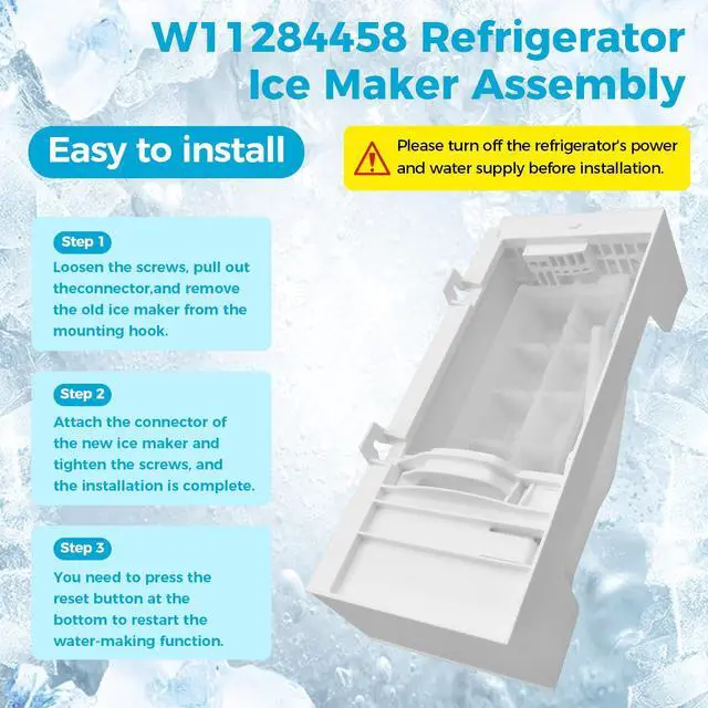 Alt view image 4 of 7 - W11284458 W11088559 Ice Maker Parts, Replace for Whirlpool Refrigerators | Compatible with AP6809232 EAP12584610 PS12584610 and 4961086; Made From Food-Grade Materials for Safe Use