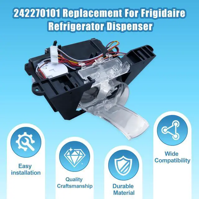 Alt view image 5 of 5 - 242270101 Replace for Frigidaire Refrigerator Dispenser Module 242270101 | Replacement Part Numbers AP5781886 3016439 PS8692021; High-Efficiency Ice Making
