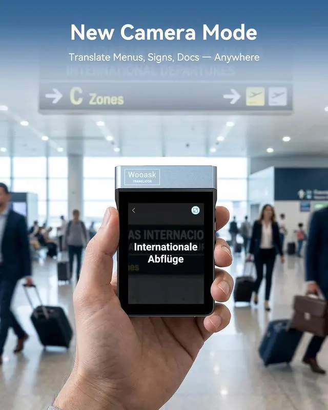 Alt view image 5 of 7 - A9S AI Translation Earbuds Real Time with Camera, OfflineTranslation Headphones No APP Needed, ChatGPT-Powered, Audifonos Traductores Inglés Español for Global Business Trave (Black)