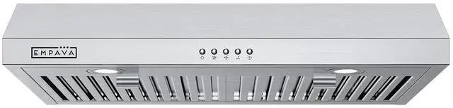 Main image of Ductless Under Cabinet Range Vent Hood 30 Inch, Button Control | 300CFM, 3-Speed, 2 LED Light, Ducted Ready (Rear/Top Vent), Stainless Steel