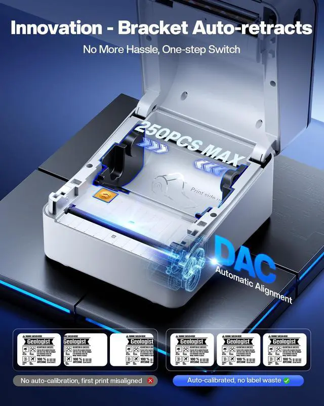 Alt view image 7 of 7 - Bluetooth Shipping Label Printer 4x6 with Scale | D422S Label Printer & Scale All-in-One, Thermal Printers with Built-in Label Holder, Compatible with UPS, USPS, TikTok