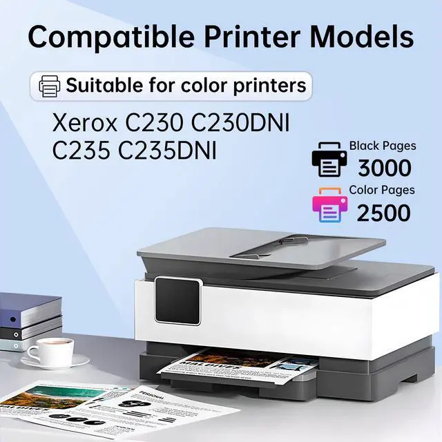 Alt view image 2 of 7 - C235 C225 C230 High-Yield Toner Cartridges (With Chip) C235/DNI C230/DNI | Compatible with Xerox C235 C225 C230 Toner Cartridges for Xerox C235/DNI C230/DNI Color Multifunction Printer