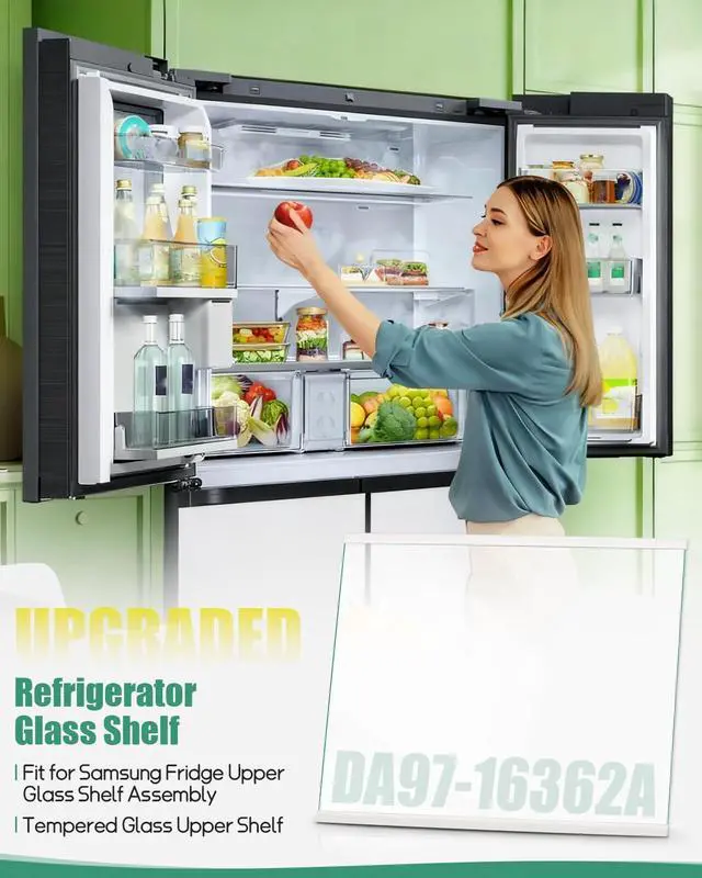 Alt view image 2 of 6 - DA97-16362A Refrigerator Glass Shelf Fit for Samsung Refrigerator, Replace DA97-16362T AP6025092 PS17501265, Freezer Tempered Glass Shelf