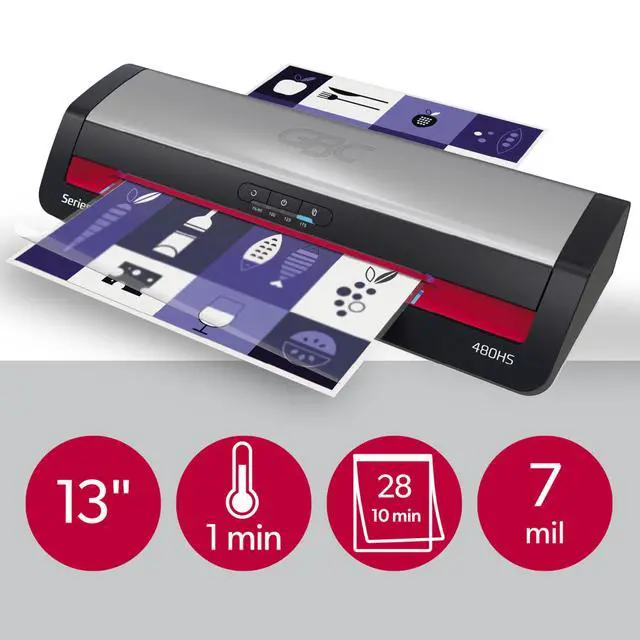 Alt view image 2 of 7 - Laminator Machine, 13" Wide Format 4-Roller Professional Pouch Laminator with Auto Reverse Anti-Jam (480HS)