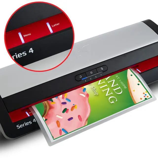 Alt view image 5 of 7 - Laminator Machine, 13" Wide Format 4-Roller Professional Pouch Laminator with Auto Reverse Anti-Jam (480HS)
