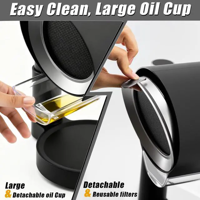 Alt view image 4 of 7 - Portable Range Hood, 3-Speed Kitchen Exhaust Fan with 4" Height & 30°-120° Tilt, Detachable Oil Cup & Filter, for RV, Apartment Cooking, Indoor BBQ,Hot Pot