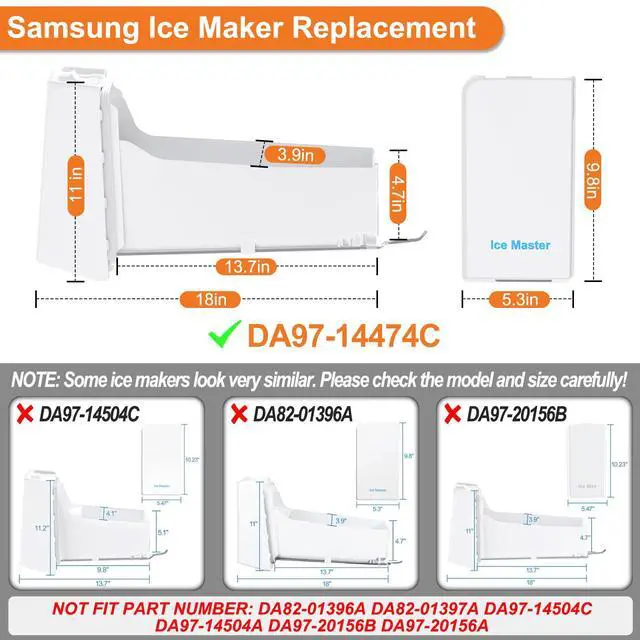 Alt view image 2 of 7 - Upgraded DA97-14474A DA97-14474C Ice Bucket Compatible with Samsung Ice Bucket Replacement Samsung Ice Maker Tray Parts RF28HMEDBSR RF263BEAESR RF265BEAESR RF26J7500SR Refrigerator Ice Container Bin