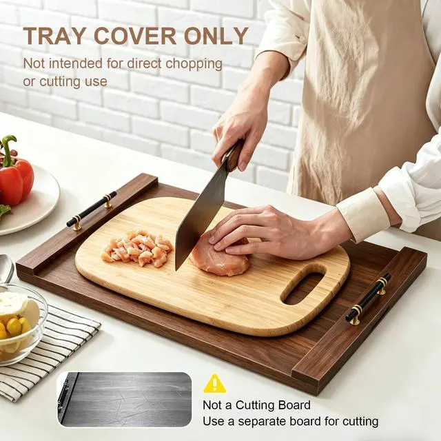Alt view image 3 of 7 - Noodle Board Stove Cover w/Handles, for Gas & Electric Stoves | Expands counter space, multi-use sink cover & tray, farmhouse decor, anti-crack build, for home kitchens & RVs