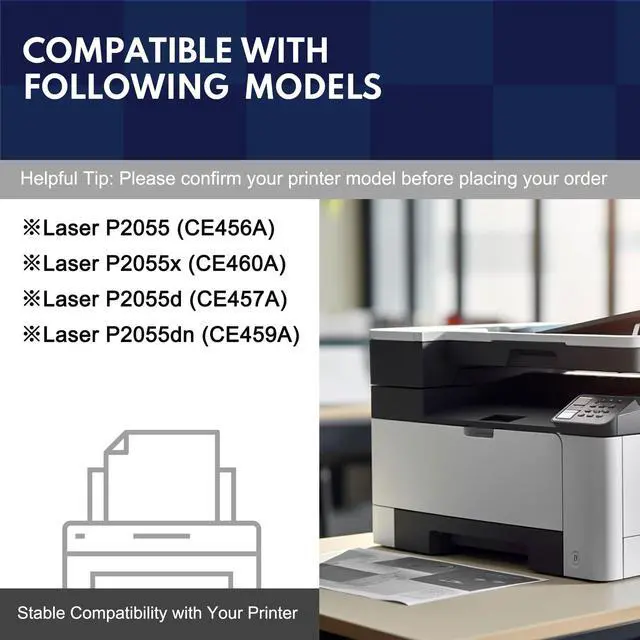 Alt view image 2 of 6 - 05X Black High-Yield Toner Cartridge 2-Pack Replacement for P2055 Series | Works with Laser P2055 P2055d P2055dn P2055x Printer Replacement for HP 05X CE505X 05A CE505A Toner Cartridge